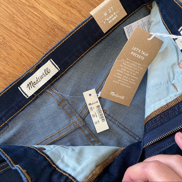 Women’s Madewell 9" High-Rise Skinny Jeans in Larkspur Wash - Sz. 27 Regular - Picture 3 of 5